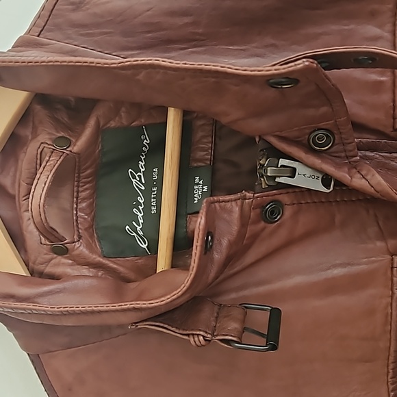 Eddie Bauer Lamb Leather Field Jacket M - Picture 3 of 9